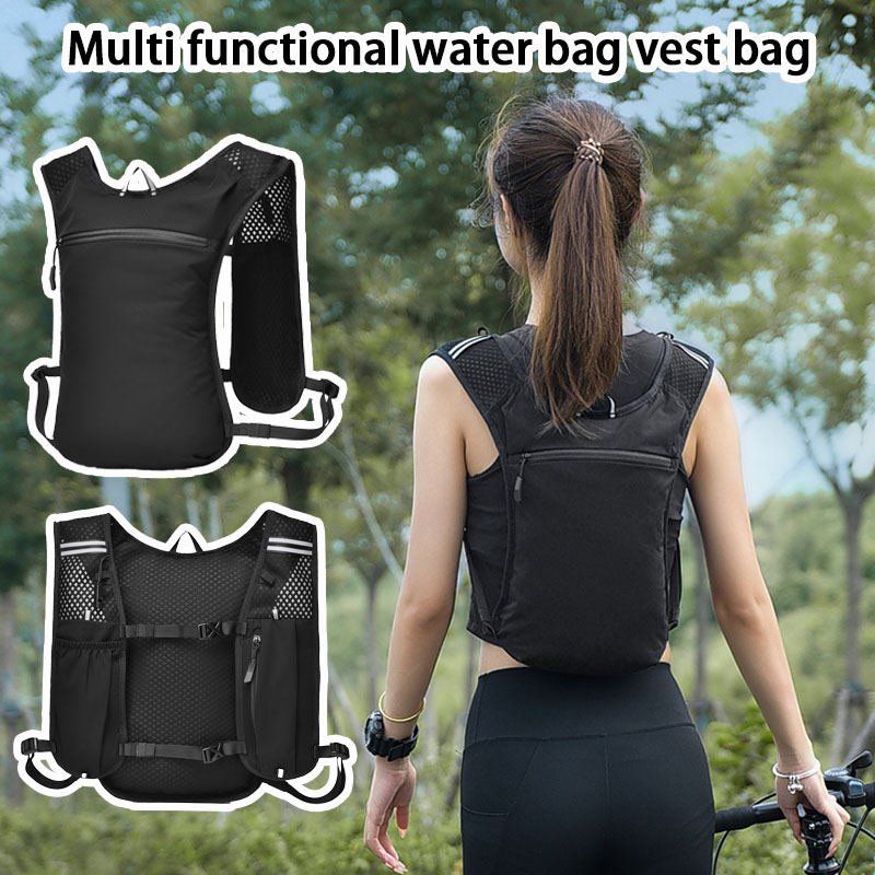 Running Gear Water - Gilet Multifunzionale con Sacca d'Acqua, Zaino