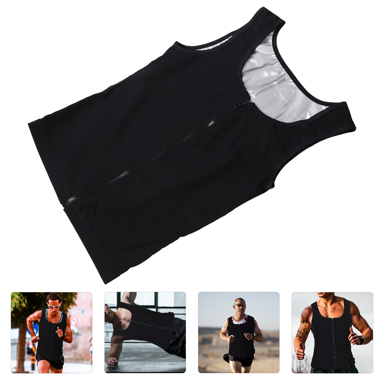 Running Gear Tank - Gilet a Compressione Traspirante con Zip